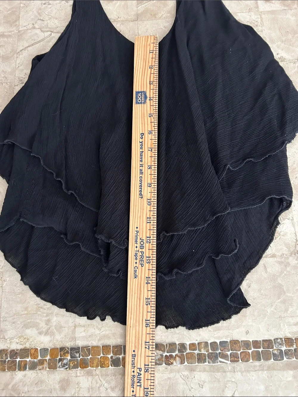 Free People Black layered scoop neck flowy,Top boho-style silhouette Size S